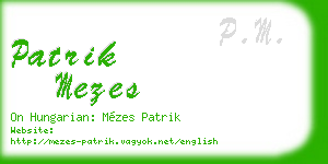 patrik mezes business card